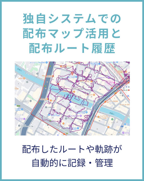 独自システムでの配布マップ活用と配布ルート履歴